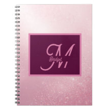 Monograma ombre com brilho suave feminino rosa men
