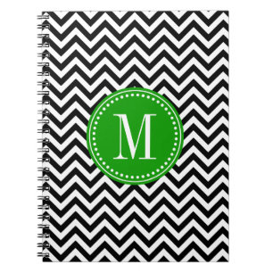 Caderno Espiral Monograma personalizado de Chevron ziguezague