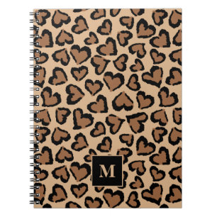 Caderno Espiral Monograma Personalizado de Leopardo Cujo