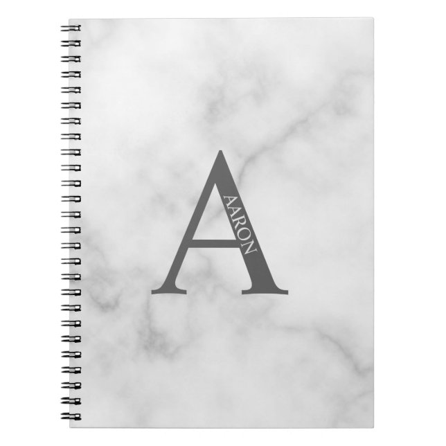 Caderno Espiral Monograma Personalizado e Bloco de Notas de Nome (Frente)