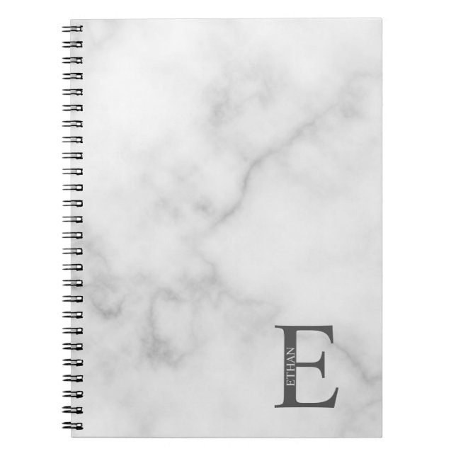 Caderno Espiral Monograma Personalizado e Bloco de Notas de Nome (Frente)