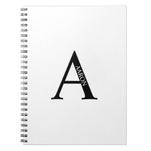 Caderno Espiral Monograma Personalizado e Bloco de Notas de Nome