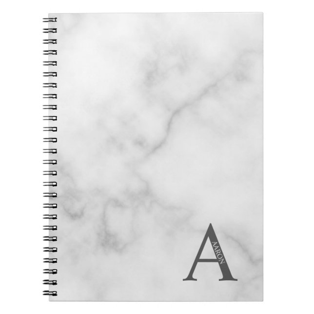 Caderno Espiral Monograma Personalizado e Bloco de Notas de Nome (Frente)