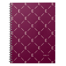 Monograma Personalizado, Padrão Geométrico Burgund