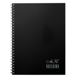 Caderno Espiral Monograma Preto e Branco Personalizado