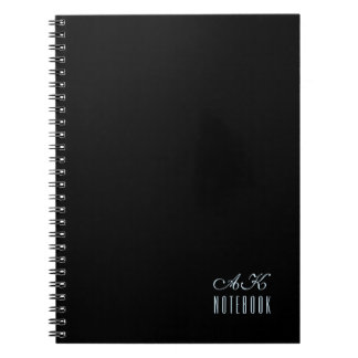 Caderno Espiral Monograma Preto e Branco Personalizado