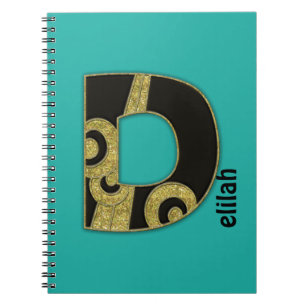 Caderno Espiral monograma retro - D