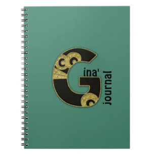 Caderno Espiral monograma retro - G