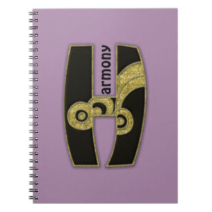 Caderno Espiral monograma retro - H