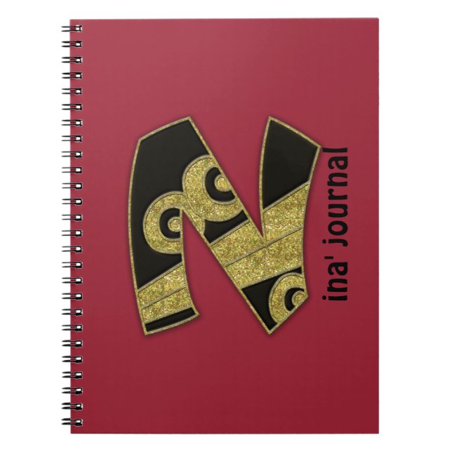 Caderno Espiral monograma retrorreflector - N (Frente)