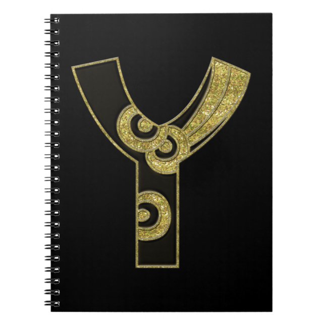Caderno Espiral monograma retrorreflector - Y (Frente)