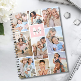 Caderno Espiral Monograma Rosa Foto Blush