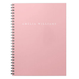 Caderno Espiral Monograma Rosa Minimalista Elegante