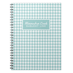 Caderno Espiral Monogramed ilumina - o teste padrão azul & branco