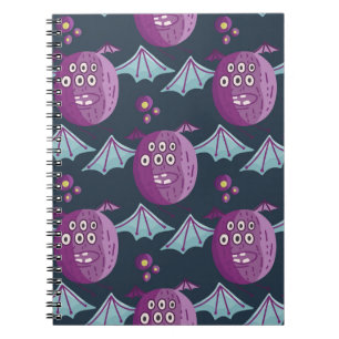 Caderno Espiral Monster Bats: Belo Vintage Cartoon