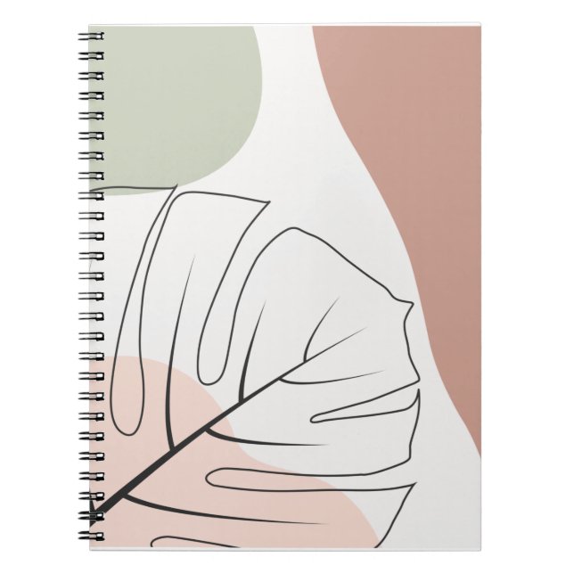 Caderno Espiral Monstera minimalista (Frente)