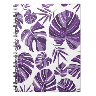 Caderno Espiral Monstera violenta tropical deixa um padrão sem cos