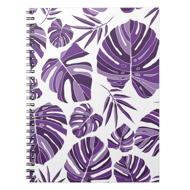 Caderno Espiral Monstera violenta tropical deixa um padrão sem cos (Frente)