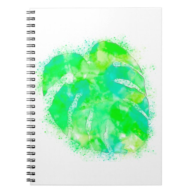 Caderno Espiral Monstera Watercolor (Frente)