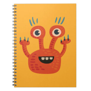Caderno Espiral Monstro bonito de sorriso Eyed grande engraçado