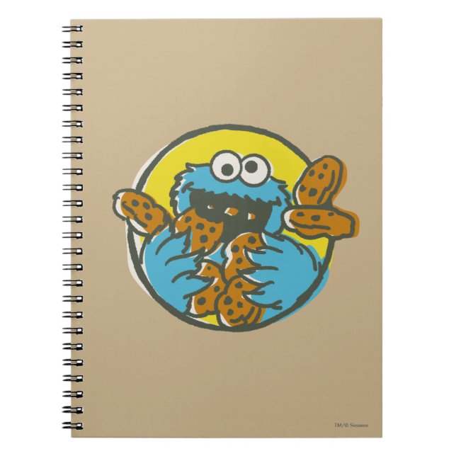 Caderno Espiral Monstro Come Bolachas Retrô (Frente)