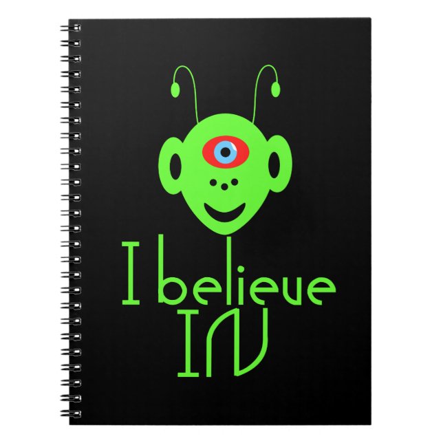 Caderno Espiral Monstro da alienígena engraçado (Frente)