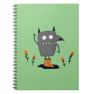 Caderno Espiral Monstro de Ondas Engraçado
