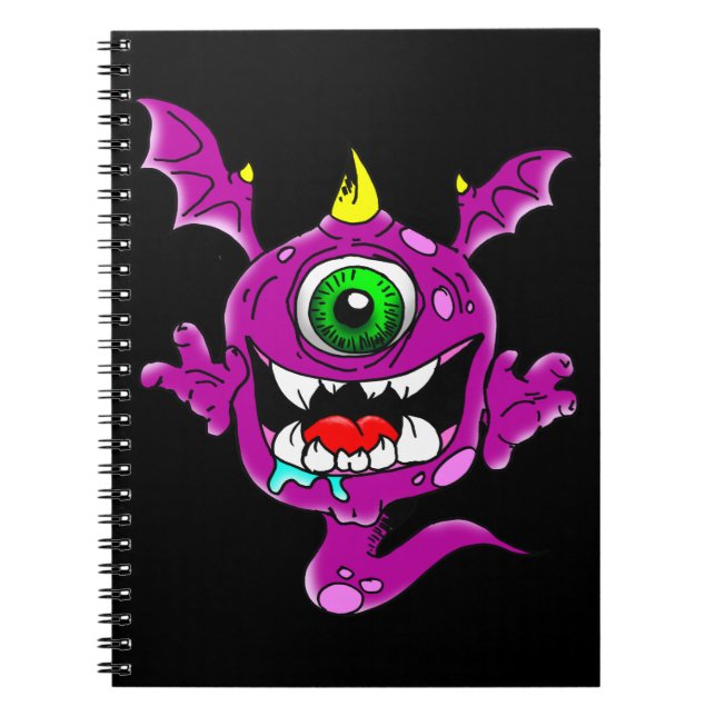 Caderno Espiral Monstro de Pessoas Roxas Cuecas (Frente)