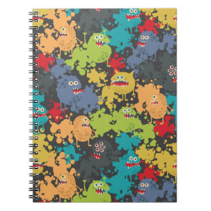 Caderno Espiral Monstro engraçados bonitos pequenos
