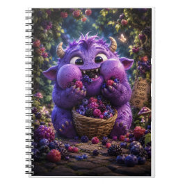 Caderno Espiral Monstro Fofo Bandido de Frutas Arte Fantasia Flore