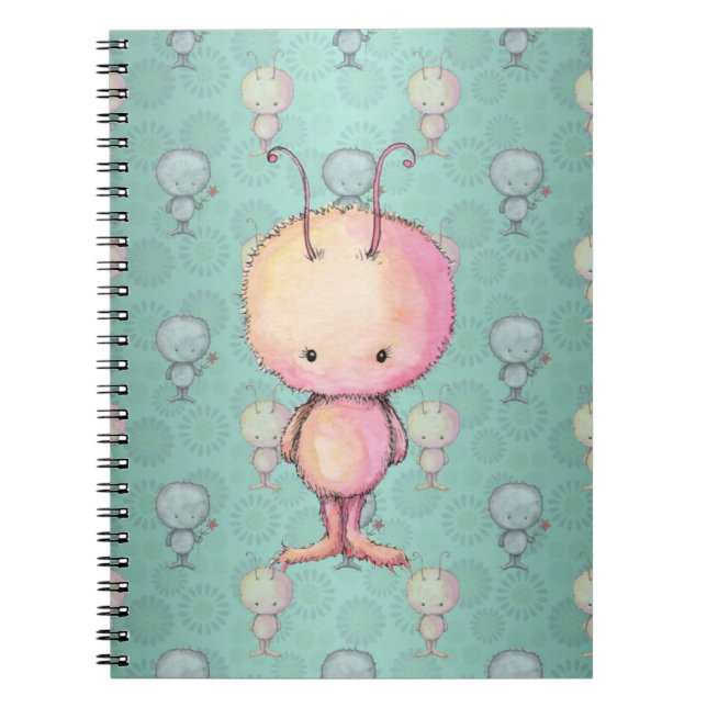 Caderno Espiral Monstro Pequeno e Fofo (Frente)