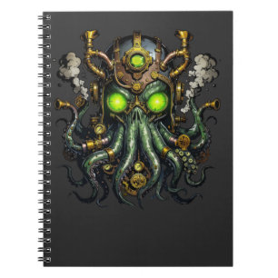 Caderno Espiral monstro Steampunk Cthulhu