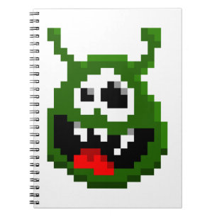 Caderno Espiral Monstro Verde - Arte em Pixel
