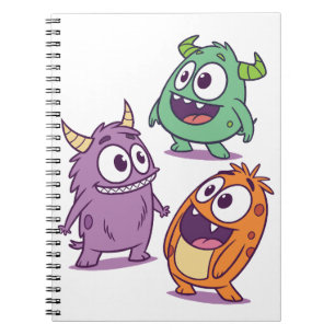Caderno Espiral Monstros de Desenho Animado Divertidos – Personage