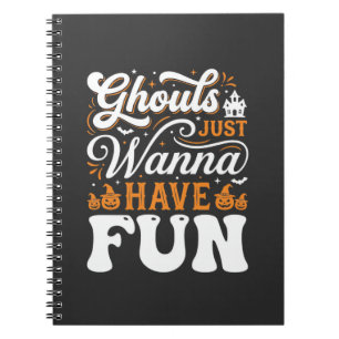 Caderno Espiral Monstros de Halloween Só Querem se Divertir Design