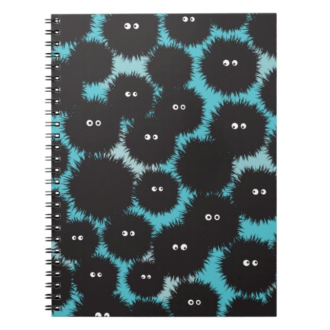 Caderno Espiral Monstros engraçados e pretos (Frente)