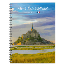 Caderno Espiral Mont-Saint-Michel, França - Abadia Medieval