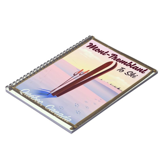 Caderno Espiral Mont-Tremblant Québec poster de Esqui. (Left Side)