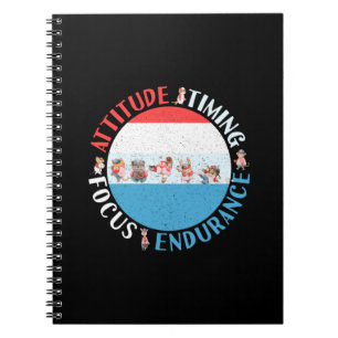 Caderno Espiral Montagem do jogador de beisebol - Azul branco verm