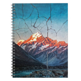 Caderno Espiral Montanha Canvas rachada | Diário para notebook
