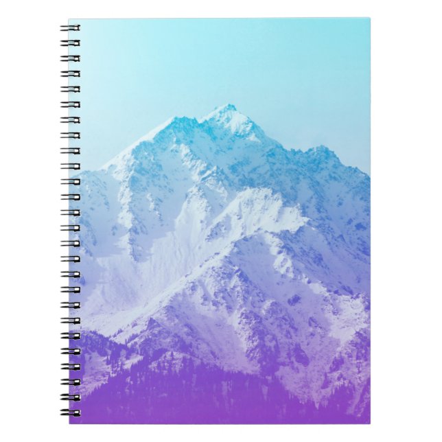 Caderno Espiral Montanha de picos de inverno,hipster,pico,foto,ba (Frente)