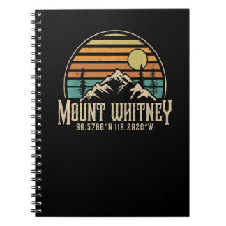 Caderno Espiral Montanha Mt Whitney Califórnia Trilha Acampamento 