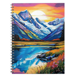 Caderno Espiral Montanhas da Nova Zelândia | Diário para notebook