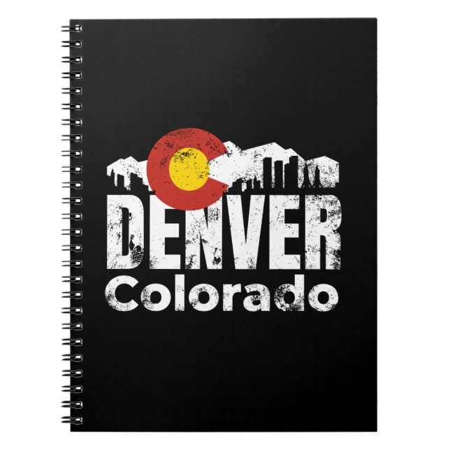 Caderno Espiral Montanhas de Denver Colorado (Frente)