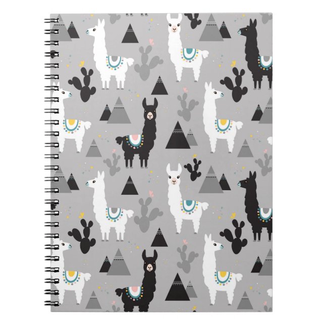 Caderno Espiral Montanhas de lama cactus, padrão perfeito. (Frente)