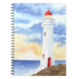 Caderno Espiral Montanhas do farol náutico