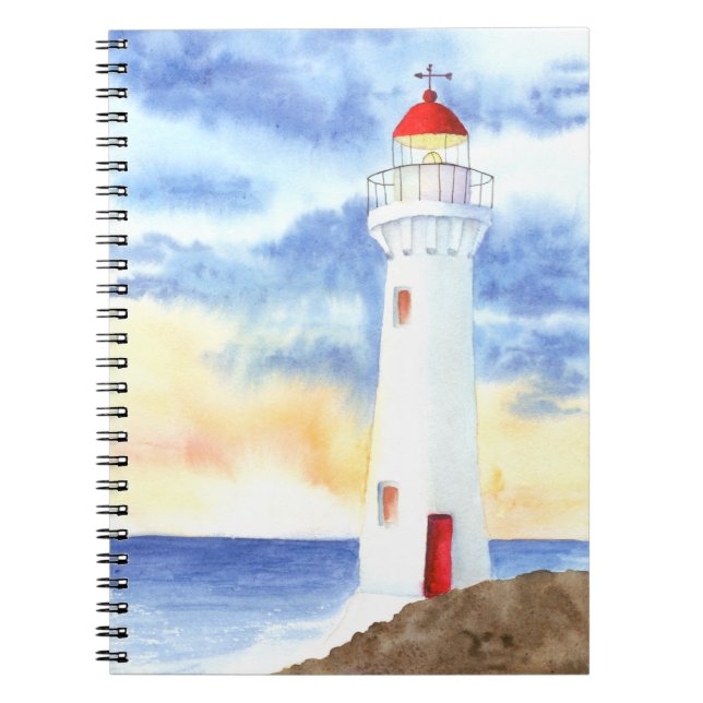 Caderno Espiral Montanhas do farol náutico (Frente)