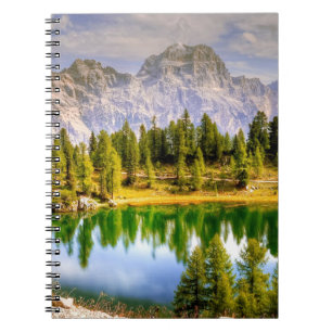 Caderno Espiral Montanhas Dolomite e Paisagem do Atordoamento do L