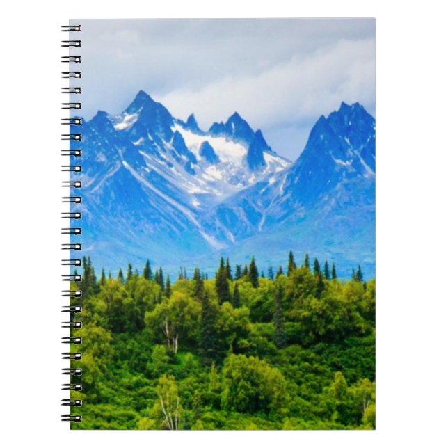 Caderno Espiral Montanhas majestosas de Alaska (Frente)