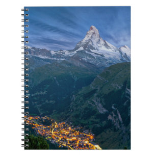 Caderno Espiral Montanhas   Matterhorn, Zermatt, Alpes Suíços